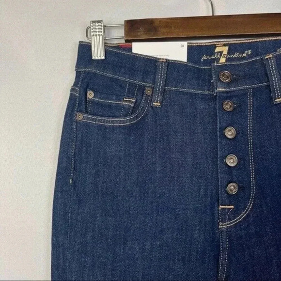 7 For All Mankind Aubrey Super High Rise Button Fly Skinny Jeans 28 - Picture 4 of 6